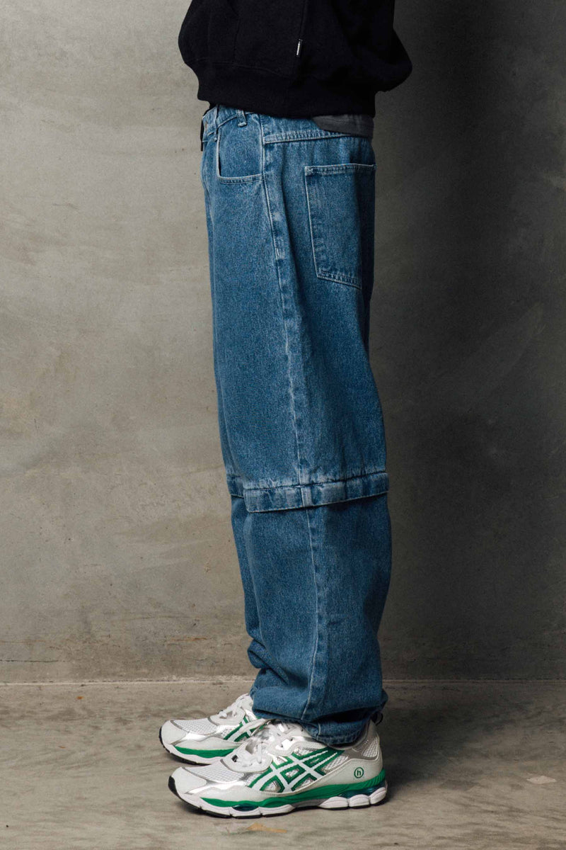 Zip Off Baggy Jeans - Patch